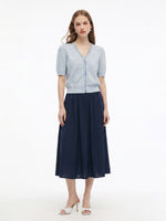 Lyocell Blend Jacquard Knit Top And Skirt Two-Piece Set GOELIA