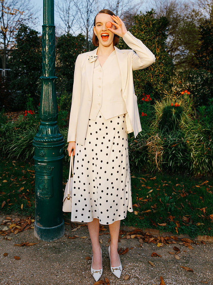 Worsted Wool One Button Women Blazer GOELIA