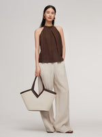 100% Linen Women Halter Tank Top GOELIA