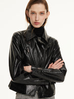 PU Leather Adjustable Waist Women Jacket GOELIA