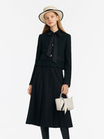 Crop Jacket With Flaps And Half Skirt Two-Piece Suit GOELIA