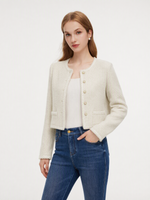Wool Blend Tweed Women Cropped Jacket GOELIA