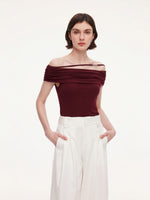 Modal Off Shoulder Women Stretchy Knit Top GOELIA