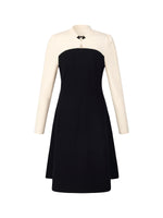 Lyocell Wool Blend Women Knit Qipao Midi Dress GOELIA