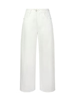 Lyocell Cotton Blend Adjustable Waist Women Curved-Leg Jeans GOELIA