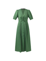 V-Neck Knotted Women Midi Dress GOELIA