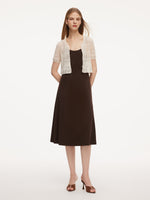 Tie Front Openwork Cardigan And Knit Strap Dress Two-Piece Set GOELIA