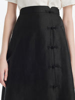 Xiang Yun Silk New-Chinese Style Slit Women Skirt GOELIA