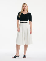 High-Waisted Mid-Calf Women Wide Leg Pants GOELIA