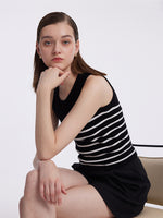 Acetate Cotton Knitted Striped Tank Top GOELIA