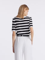 Round Neck Striped Knitted Women Top GOELIA