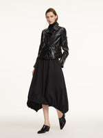 PU Leather Adjustable Waist Women Jacket GOELIA
