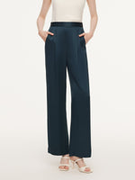 Triacetate Blend Women Straight Leg Pants GOELIA