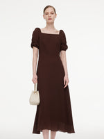 [Preview] 10.5 MM Mulberry Silk Square Neck Women Maxi Dress GOELIA