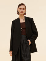 22MM Xiang Yun Silk Unisex Collarless Blazer GOELIA