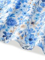 19MM Mulberry Silk Floral Print Ruffle Collar Maxi Dress GOELIA