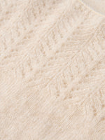 [Preview] 100% Cashmere Pointelle Lantern Sleeve Women Sweater GOELIA