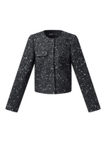 Wool Blend Round Neck Women Jacket GOELIA