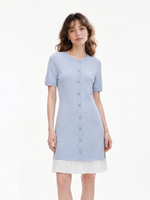 Tencel Blend Color Block Women Knit Mini Dress GOELIA
