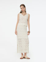 Linen Cotton Blend Women Openwork Tank Top GOELIA