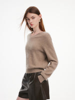 [Preview] 100% Brushed Cashmere V-Neck Women Sweater GOELIA