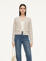 Wool Blend Jacquard Women Cardigan GOELIA