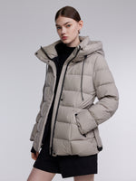 [Preview] Hooded Goose Down Jacket With Belt GOELIA