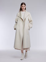 [Preview] Camel Hair Wool Silk Blend Double-Faced Women Wrap Overcoat GOELIA