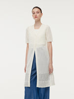 V-Neck Women Long Open-Knit Cardigan GOELIA