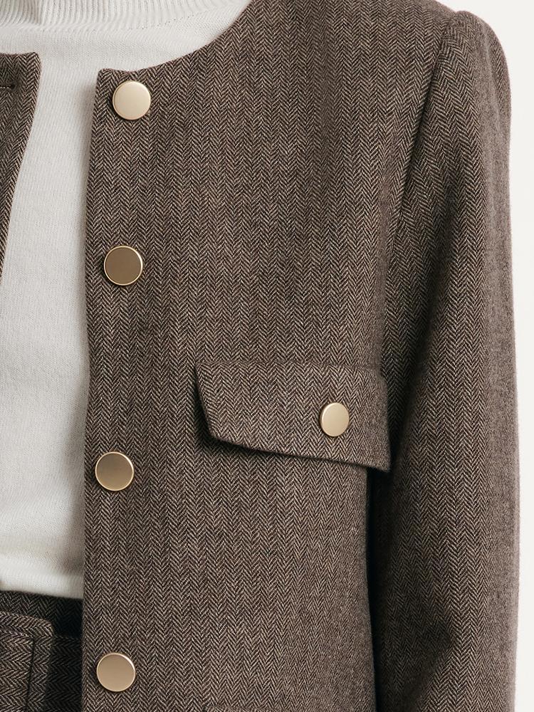 Washable Woolen Classic Jacket GOELIA