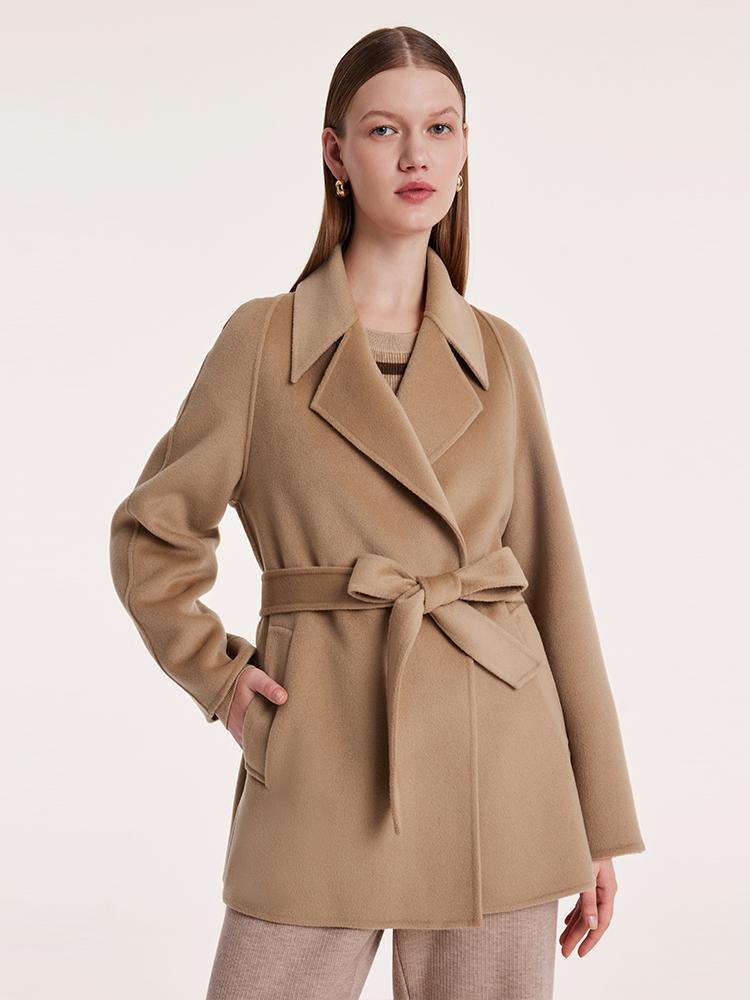 Mulberry Silk Wool Double-Faced Coat GOELIA