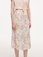 19MM Mulberry Silk Floral Print Women Skirt GOELIA