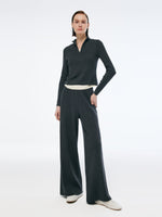 Cashmere Blend Mock Layered Knit Top And Pants Two-Piece Set GOELIA