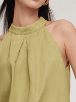 100% Linen Women Halter Tank Top GOELIA