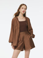 Tencel Blend Shirt And Knit Camisole Two-Piece Set GOELIA