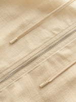 Tencel Acetate Linen Blend Women Zip-Up Hooded Cropped Jacket GOELIA