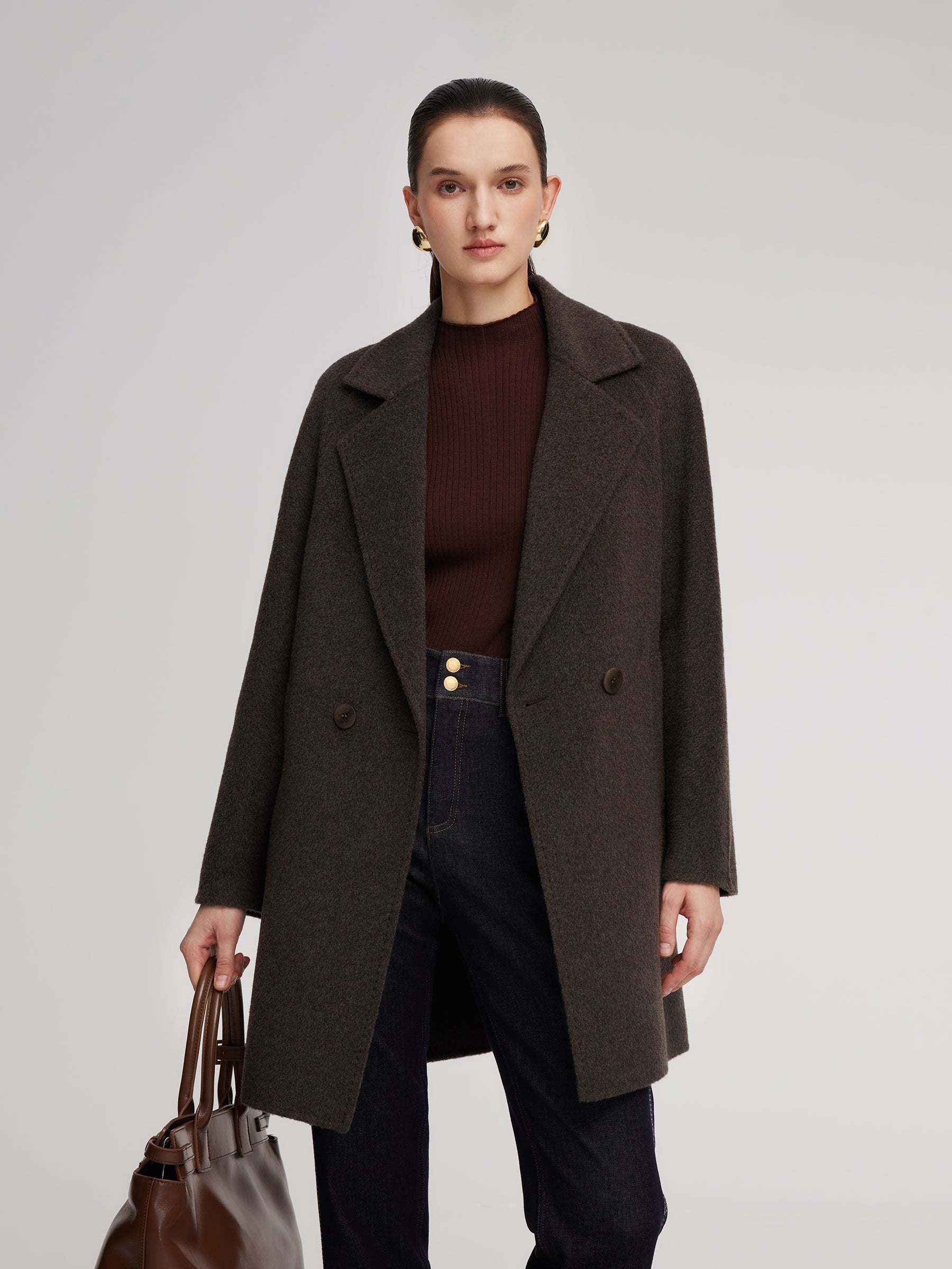 [Preview] Wool Camel Hair Blend Women Coat GOELIA