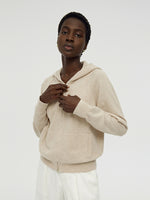 Machine Washable Wool Blend Zip-Up Women Hoodie GOELIA