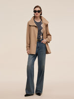 100% Worsted Wool Women Trench Coat GOELIA