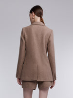 Washable Cashmere Wool Blend Women Belted Blazer GOELIA