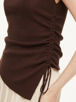 Modal Acetate Blend Asymmetrical Hem Knit Top And Pleated Skirt Two-Piece Set GOELIA