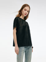 19MM Xiang Yun Silk Jade Bead Button Women T-Shirt GOELIA
