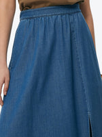 Tencel Blend Denim Women A-Line Skirt GOELIA
