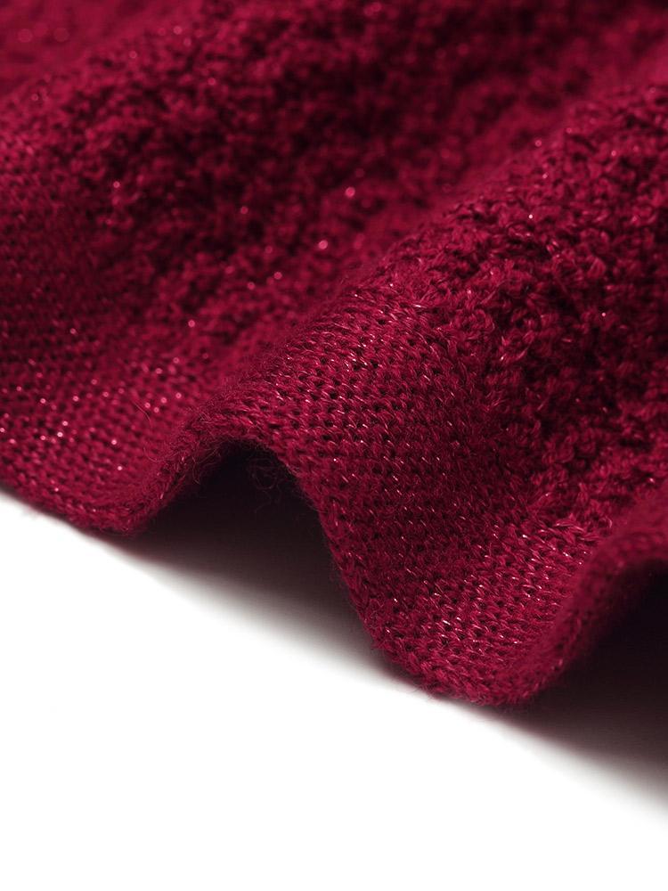 Machine Washable Wool V-Neck Knit Dress GOELIA