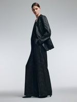 19MM Gambiered Canton Gauze Women Jacquard Straight Leg Pants GOELIA