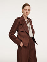 Tencel Acetate Linen Blend Women Trench Jacket With Belt GOELIA