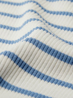 Lyocell Blend Stripe Square Neck Women Knit Top GOELIA