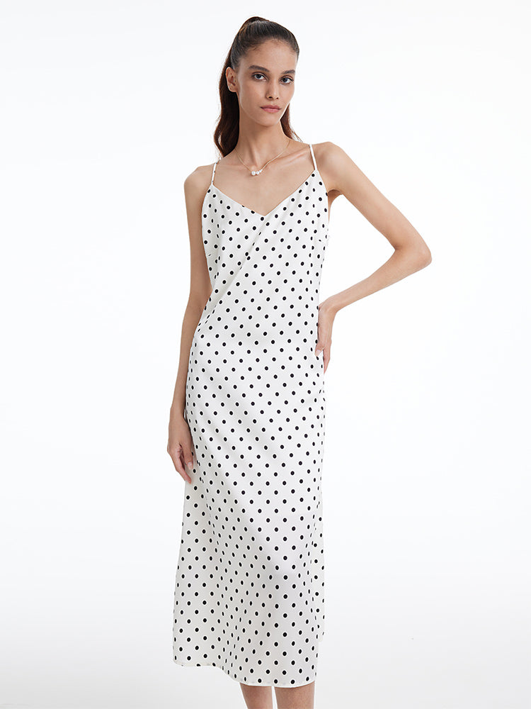 Acetate Polka Dots Slip Dress GOELIA