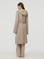 100% Wool Reversible Hooded Women Overcoat GOELIA