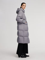 Lightweight Windproof Hooded Long Goose Down Coat GOELIA